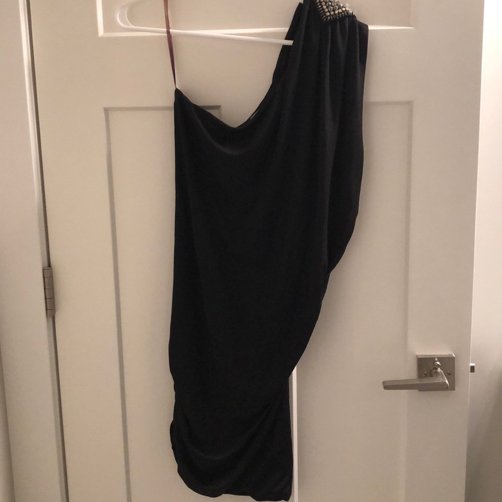 Off the shoulder Umgee fitted black slink dress